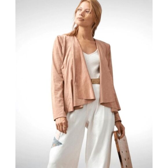 ANTHROPOLOGIE HUTCH Faux-Suede Open-Front Jacket Contemporary Modern Small - Picture 1 of 9